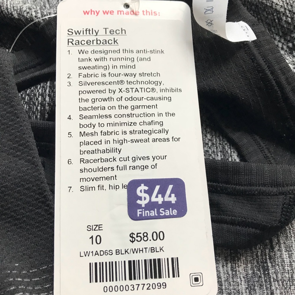 Lululemon Swiftly racer back S10 ombré